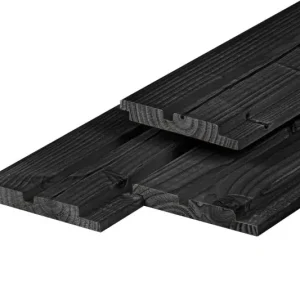Douglas rhombus 1,9 x 13,0 x 500 cm, gedroogd, zwart gespoten Speciale Aanbieding