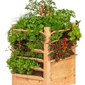 Multi plantenbak/kruidenbak, lariks B60xD60xH80 cm Uitverkoop