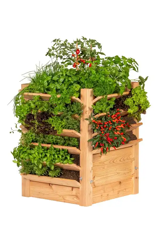 Multi plantenbak/kruidenbak, lariks B60xD60xH80 cm Uitverkoop