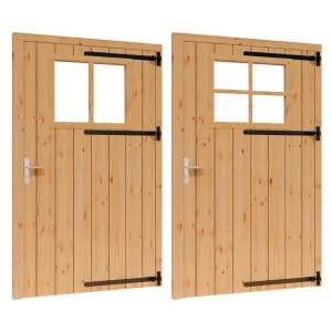 Laatste Kans Opgeklampte deur Douglas met bovenraam 120×212,9cm +kozijn 133,4x220cm incl hang en sluitwerk