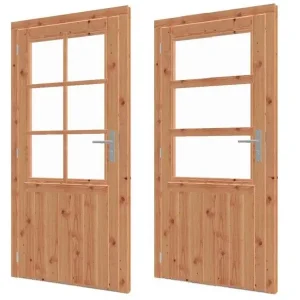 Paneeldeur onbehandeld Douglas 73x193cm + kozijn 86,4×200,1cm incl hang en sluitwerk Tijdelijk Beschikbaar
