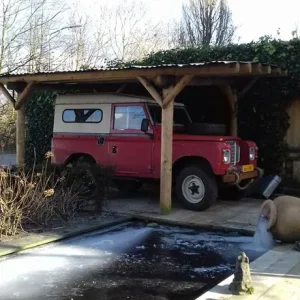 Exclusieve Aanbieding Douglas ronde palen carport Elburg 500x365cm
