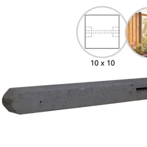 Dagaanbieding Betonpaal stampbeton 10 x 10 x 280 cm, antraciet tussenpaal t.b.v. recht scherm.