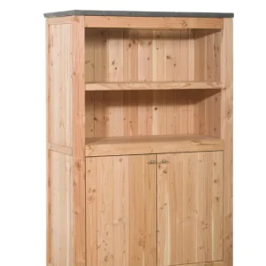 Buitenkeuken dubbel 168 Excellent, 168 x 109 x 56 cm (HxBxD) met 3 schappen en deuren, onbehandeld. Uitverkoop