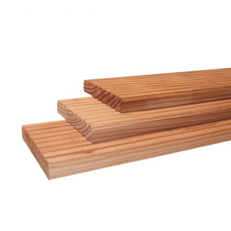Koopje Douglas geschaafd dekdeel, 1 zijde grof, 1 zijde fijn profiel, 2,4 x 13,8 x 500 cm, onbehandeld.