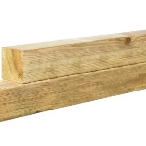 Must-Have Midden-Europees vuren geschaafde paal 12 x 12 x 500 cm, groen geïmpregneerd.