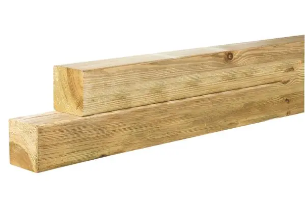 Must-Have Midden-Europees vuren geschaafde paal 12 x 12 x 500 cm, groen geïmpregneerd.