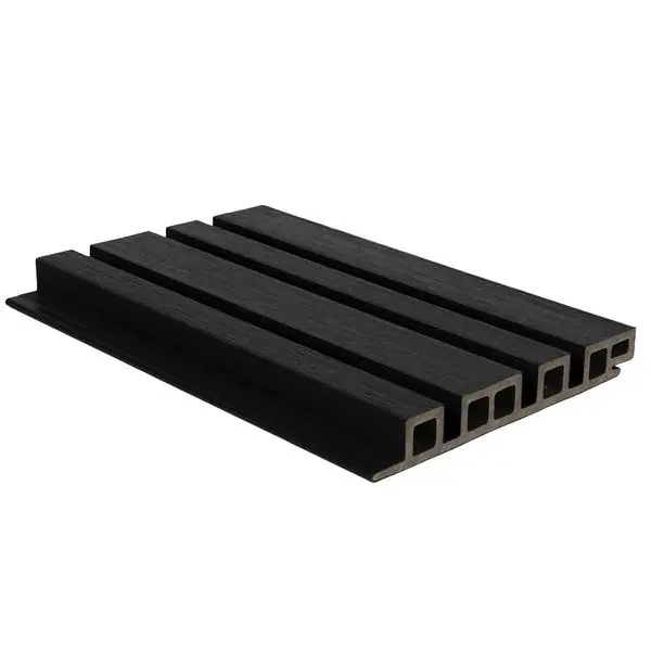 Favoriet NewTechWood HKC co-extrusie wand bekleding castellation 4325 profiel, 2,5 x 19,6 x 290 cm, Ebony zwart.