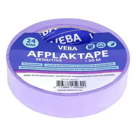 AFPLAKTAPE SENSITIVE PURPLE 24mm Op = Op