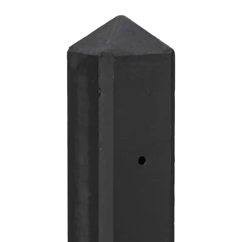 Betonpaal glad met diamantkop 10 x 10 x 190 cm, antraciet gecoat, tussenpaal. Premium