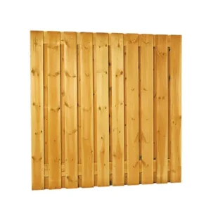 Grenen geschaafd plankenscherm 21-planks 15 mm, 180 x 180 cm, verticaal recht, groen geïmpregneerd. Bestel Nu