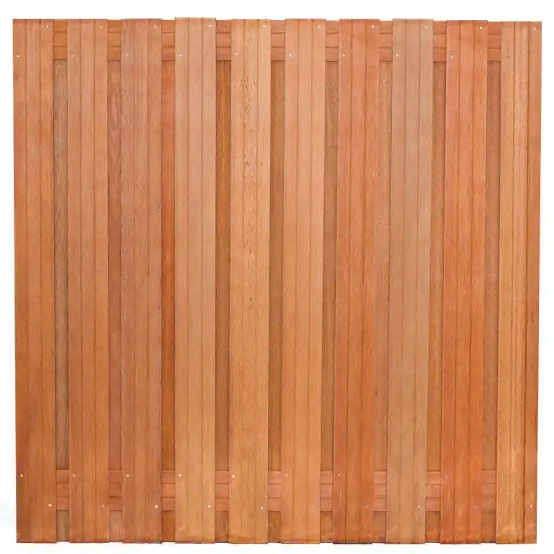 Tuinscherm hardhout kunstmatig gedroogd 21-planks (19+2) Dronten 180 x 180 cm Direct Beschikbaar
