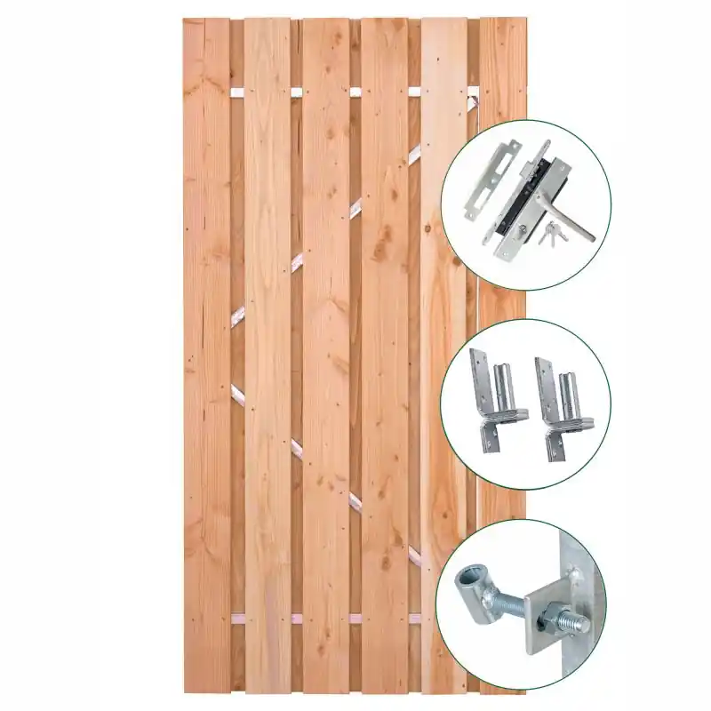 Direct Verzonden Douglas geschaafde plankendeur op verstelbaar stalen frame, 16 mm, 90 x 195 cm, onbehandeld.