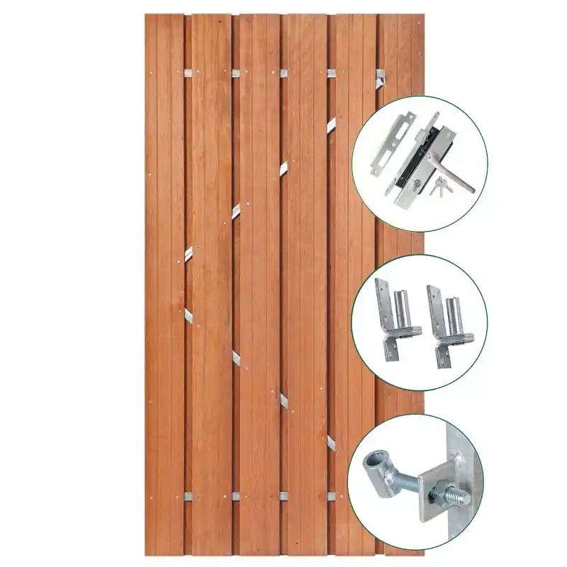 Hardhouten plankendeur op verstelbaar stalen frame, 90 x 195 cm. Superprijs