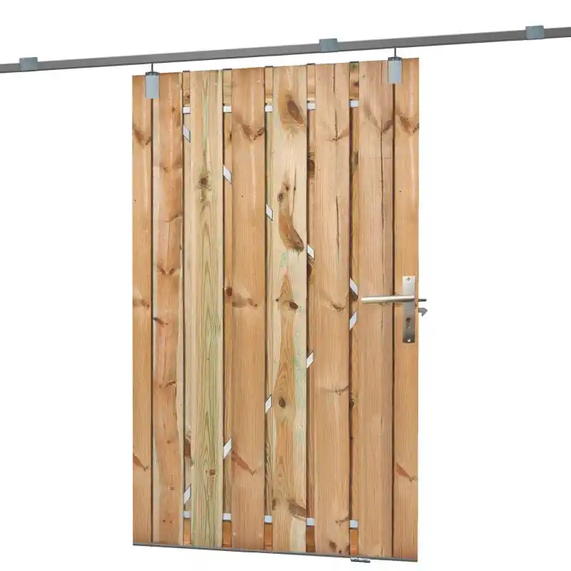 Weekendaanbieding Tuindeur schuifsysteem grenen groen geïmpregneerd 130 x 195cm
