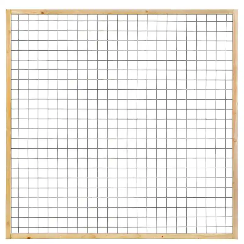 Gecertificeerd Gaaselement vuurverzinkt maaswijdte 7,5 x 7,5 cm met kader grenen groen geïmpregneerd 4,5 x 4,5 cm H180 x B180 cm