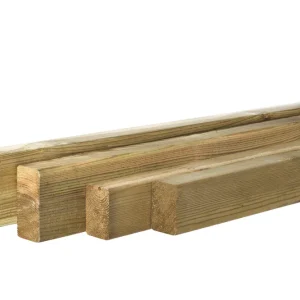 Grenen geschaafde regel 4,4 x 6,8 x 240 cm, groen geïmpregneerd. Exclusieve Aanbieding
