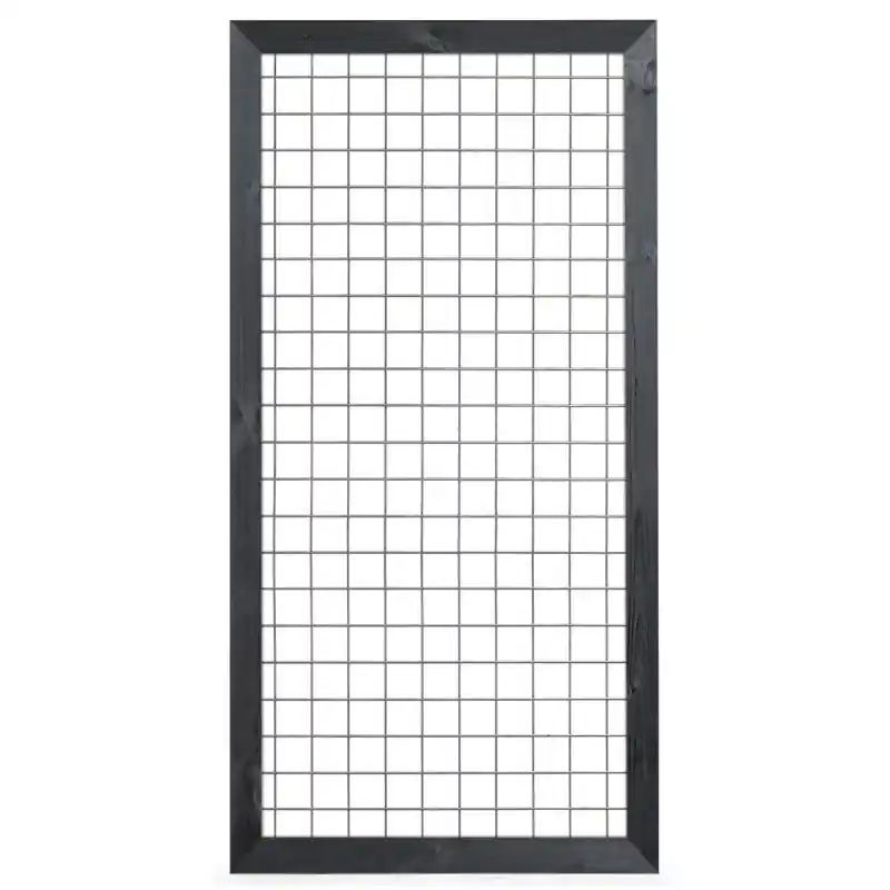 Lage Kosten Gaaselement vuurverzinkt maaswijdte 7,5 x 7,5 cm met robuust kader grenen zwart gespoten 4,4 x 6,8 cm H180 x B90 cm