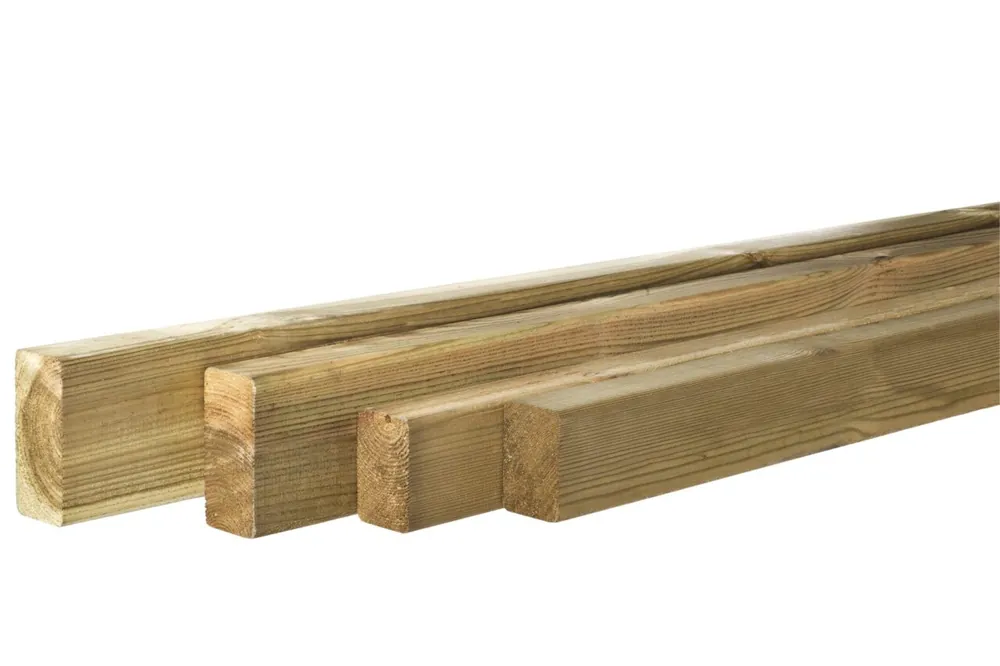 Gratis Retour Grenen geschaafde regel 4,4 x 6,8 x 300 cm, groen geïmpregneerd.