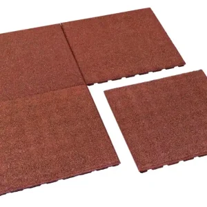 Rubbertegel 50 x 50 x 2,5 cm rood Gratis Retour