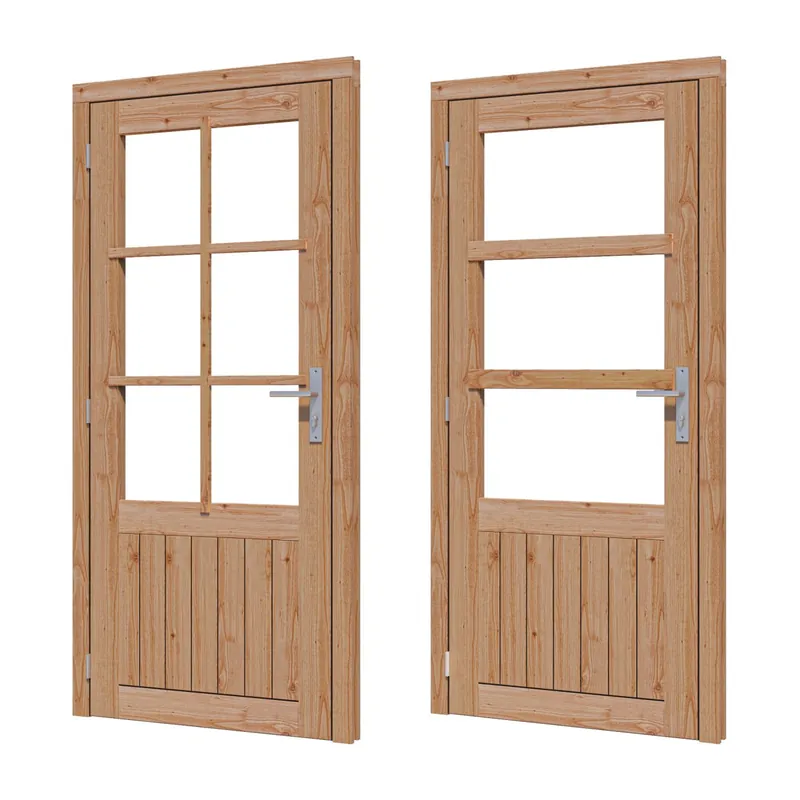 Douglas glasdeur enkel (LD) (830x1942mm) + kozijn (964×2013 mm) borstwering 689 mm Populair
