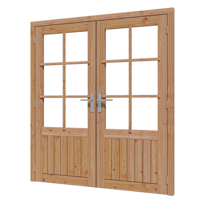 Douglas glasdeur dubbel (2x 830×1942 mm) + kozijn (1796×2013 mm) borstwering 689 mm Beperkt Aanbod