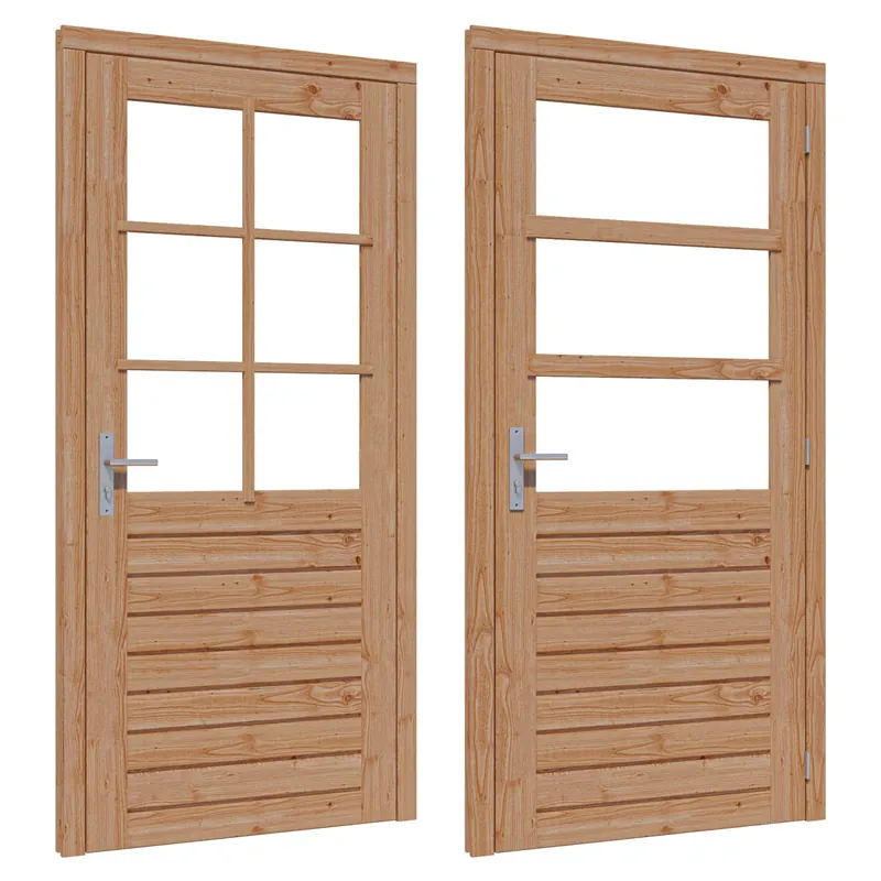 Gereduceerde Prijs Douglas stapeldorpeldeur enkel Deluxe (RD) (930×2120 mm) + kozijn (1064×2191 mm) borstwering 955 mm