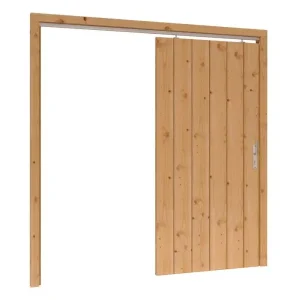 Hete Deal DOUGLAS Opgeklampte Schuifdeur 930x1950mm Links, onbeh, excl. kozijn, incl hang & sluitwerk
