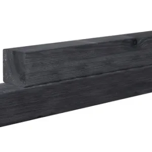 Geschaafde palen 14.5×14.5x500cm zwart Laatste Versie