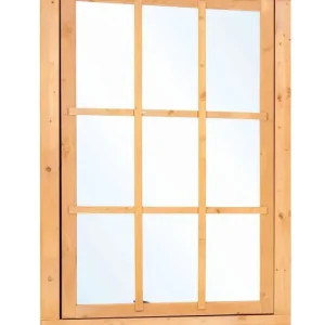 Premium Douglas uitzetraam 9-ruits B100xH155,4cm incl. 2 soorten roedes, RVS raambeslag, tochtrubber
