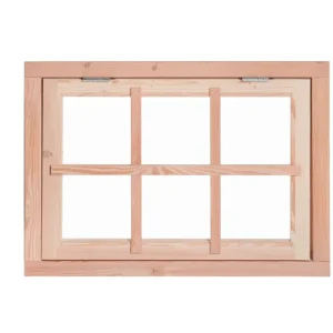 Douglas uitzetraam 6-ruits B90 x H70cm, incl. 2 soorten roedes, RVS raambeslag, tochtrubber Premium
