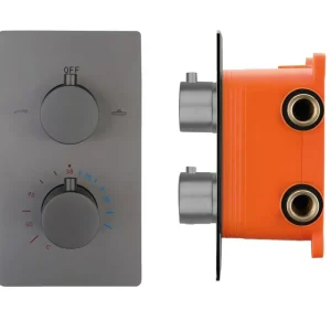 Best-design "moya" inbouwthermostaat & inb.box 2-weg 1/2" gunmetal Veilige Betaling
