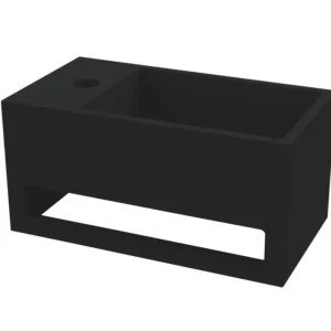 Lage Kosten Best-design "mona-black-links" fontein incl.handdoekhouder "just-solid" 33x18x16cm