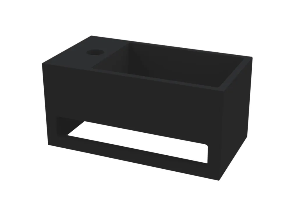 Lage Kosten Best-design "mona-black-links" fontein incl.handdoekhouder "just-solid" 33x18x16cm