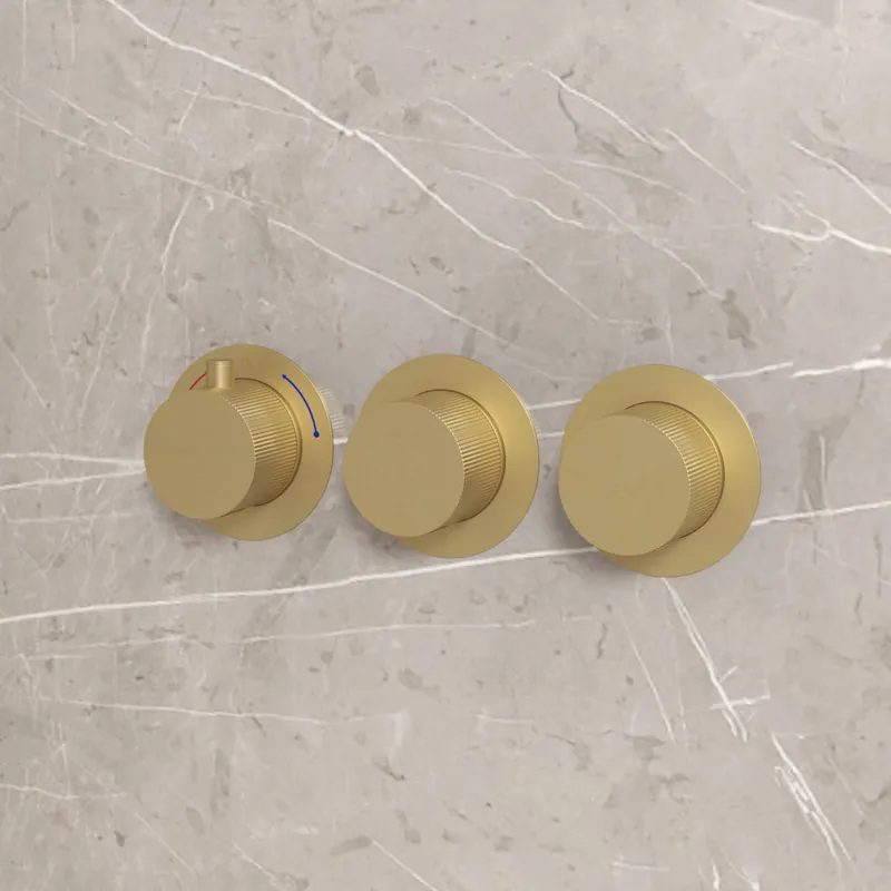 Best-design "high-end nancy" inbouwthermostaat incl. inb.box 2-weg 1/2" mat-goud Actieprijs