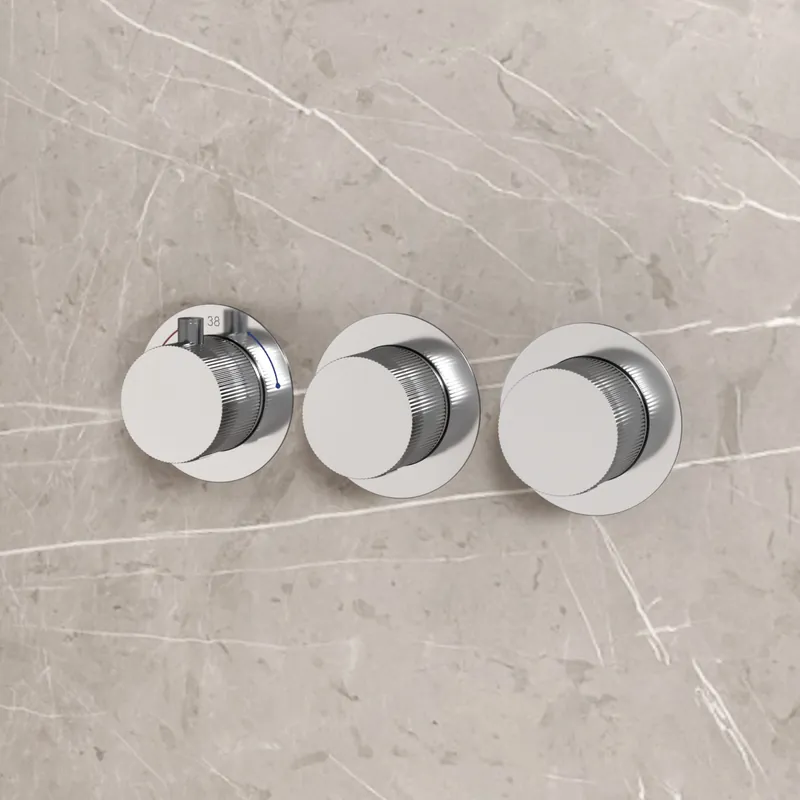 Gecertificeerd Best-design "high-end chrome" inbouwthermostaat incl. inb.box 2-weg 1/2" chroom