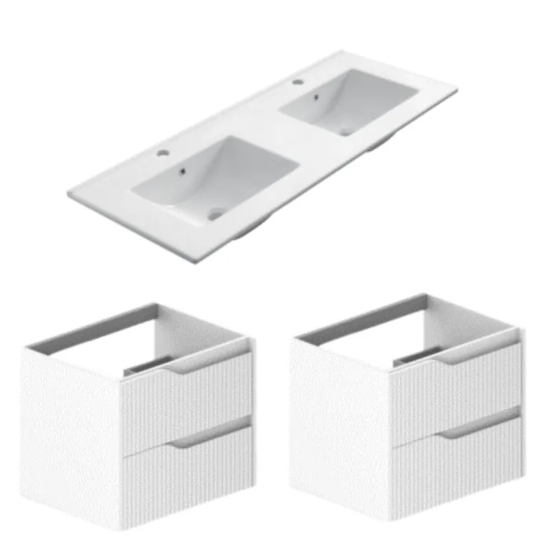 Badmeubel Soho 120cm wit met dubbele wasbak Must-Have