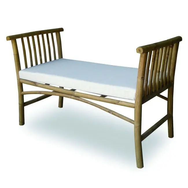 Bamboo tuin bankje leon off white 105x55x37/69cm Betaalbaar