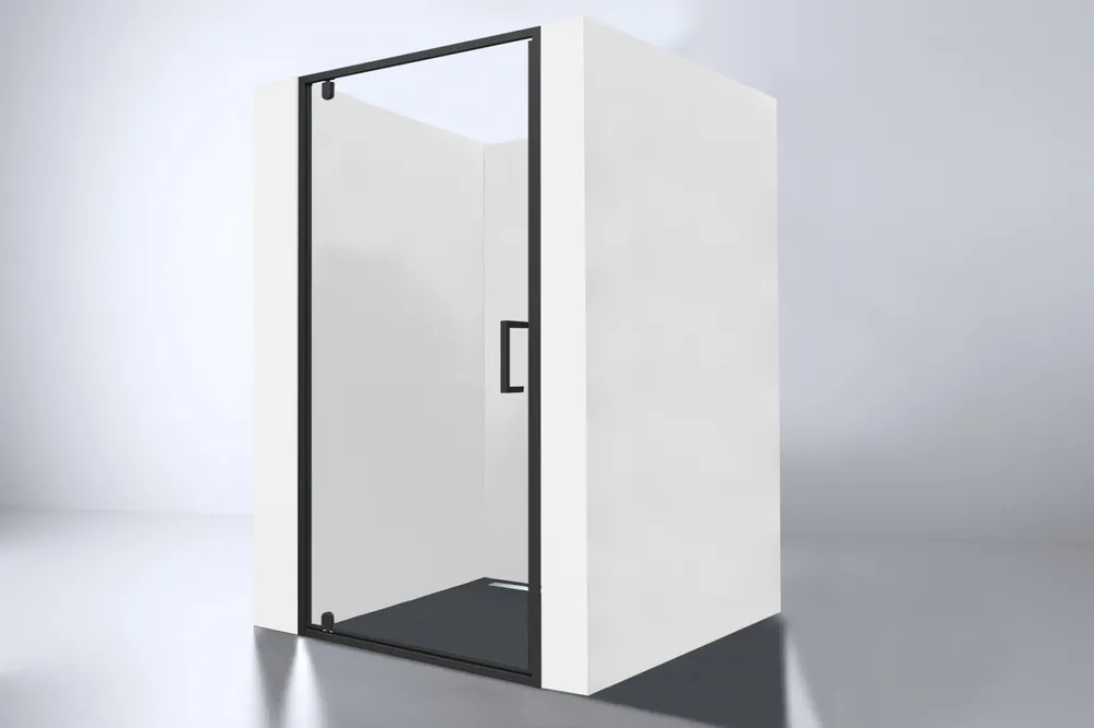 Best-design "baron-70" nisdeur zwart 68-70x200 cm nano glas 8 mm Nieuw