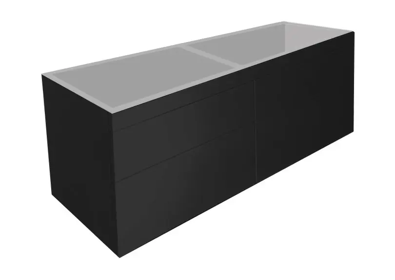 Best-design "beauty-120-mat-zwart-greeploos" meubel onderkast 4-laden Gecertificeerd
