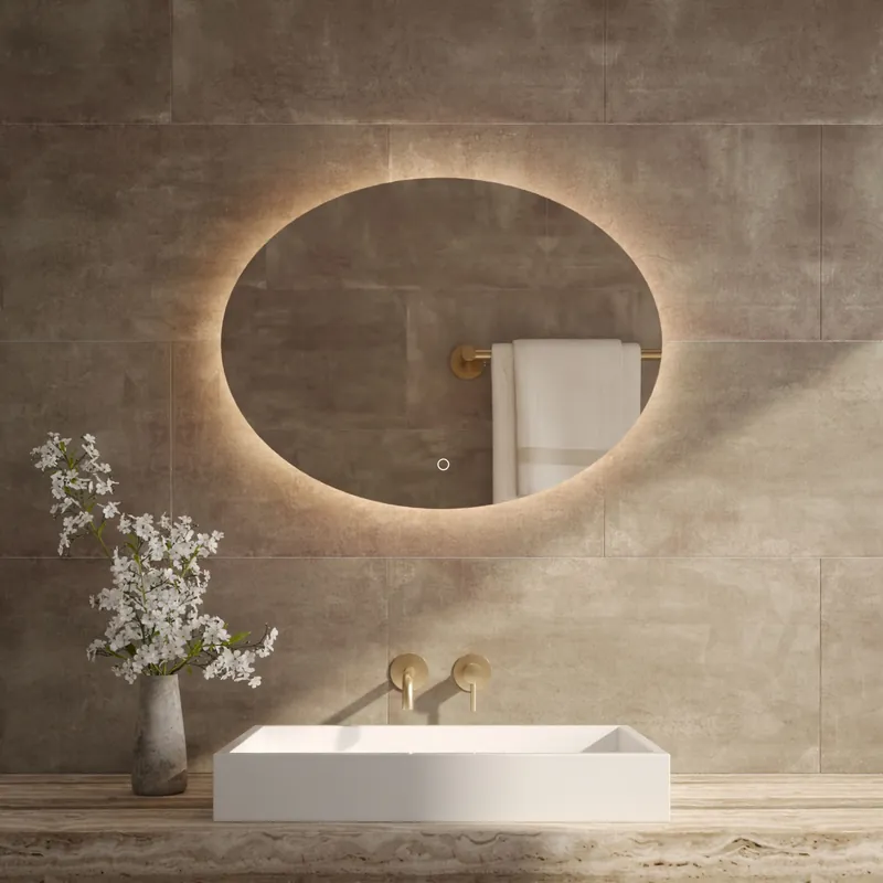 Korting Best-design "divo-80" ovale spiegel incl. led verlichting b=80 x h=60cm