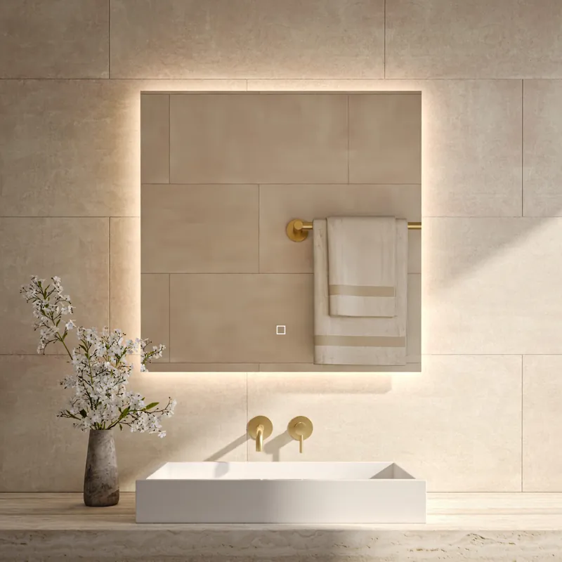 Beperkte Voorraad Best-design "firkant" vierkant spiegel incl.led verlichting 80x80cm