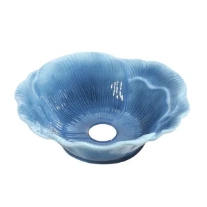 Laatste Kans Best-design "flower-blue" opbouw-waskom diam: 405 mm