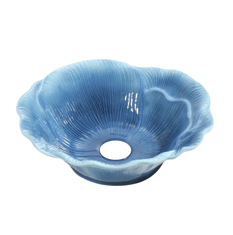 Laatste Kans Best-design "flower-blue" opbouw-waskom diam: 405 mm