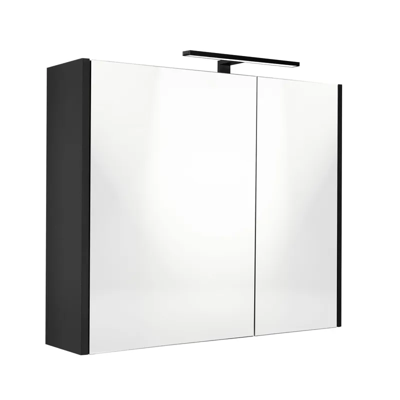 Meest Verkocht Best-design "happy-black" mdf spiegelkast + verlichting 60x60cm