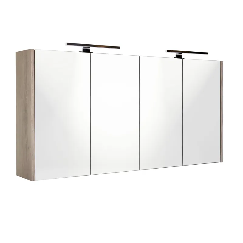 Best-design "happy-frosted-brown" mdf spiegelkast + verlichting 120x60cm Seizoensaanbieding