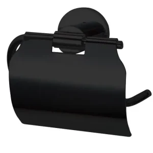 Best-design "nero" toiletrolhouder met klep mat-zwart Flitsaanbieding