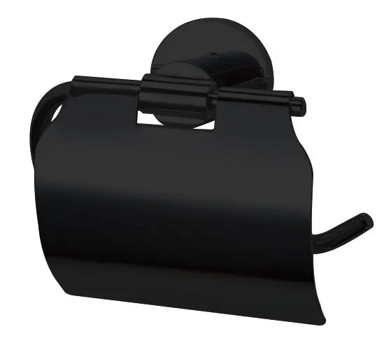 Best-design "nero" toiletrolhouder met klep mat-zwart Flitsaanbieding
