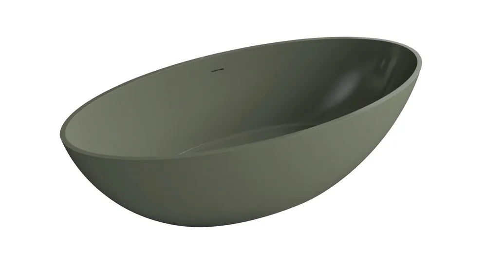 Best-design "new-stone" vrijstaand bad "just-solid" 180x85x52cm army green Alleen Vandaag