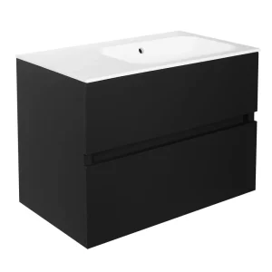 Best-design "splash-black-greeploos" meubel onderkast 2 laden zonder wastafel 80cm Lage Prijs